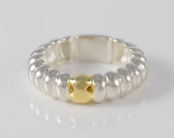 Tous ring in 925 silver Bicolor Virtual Garden