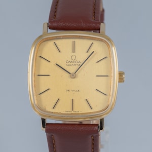 Placa Omega Deville Quartz Square Dial ou G 20 Microns Ref: MD 191.0045