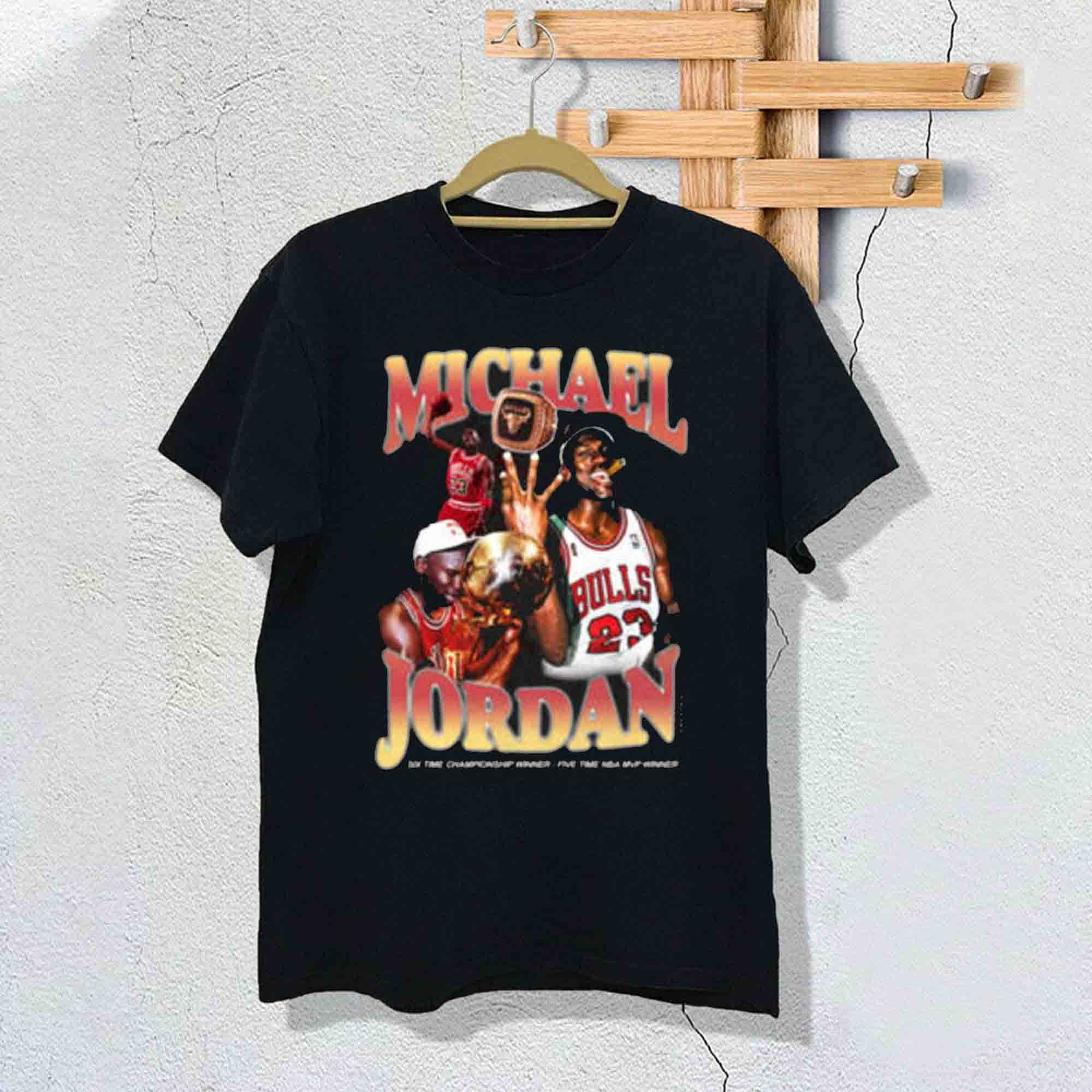 Michael Jordan Basketball Retro T-Shirt Chicago Bulls NBA | Etsy
