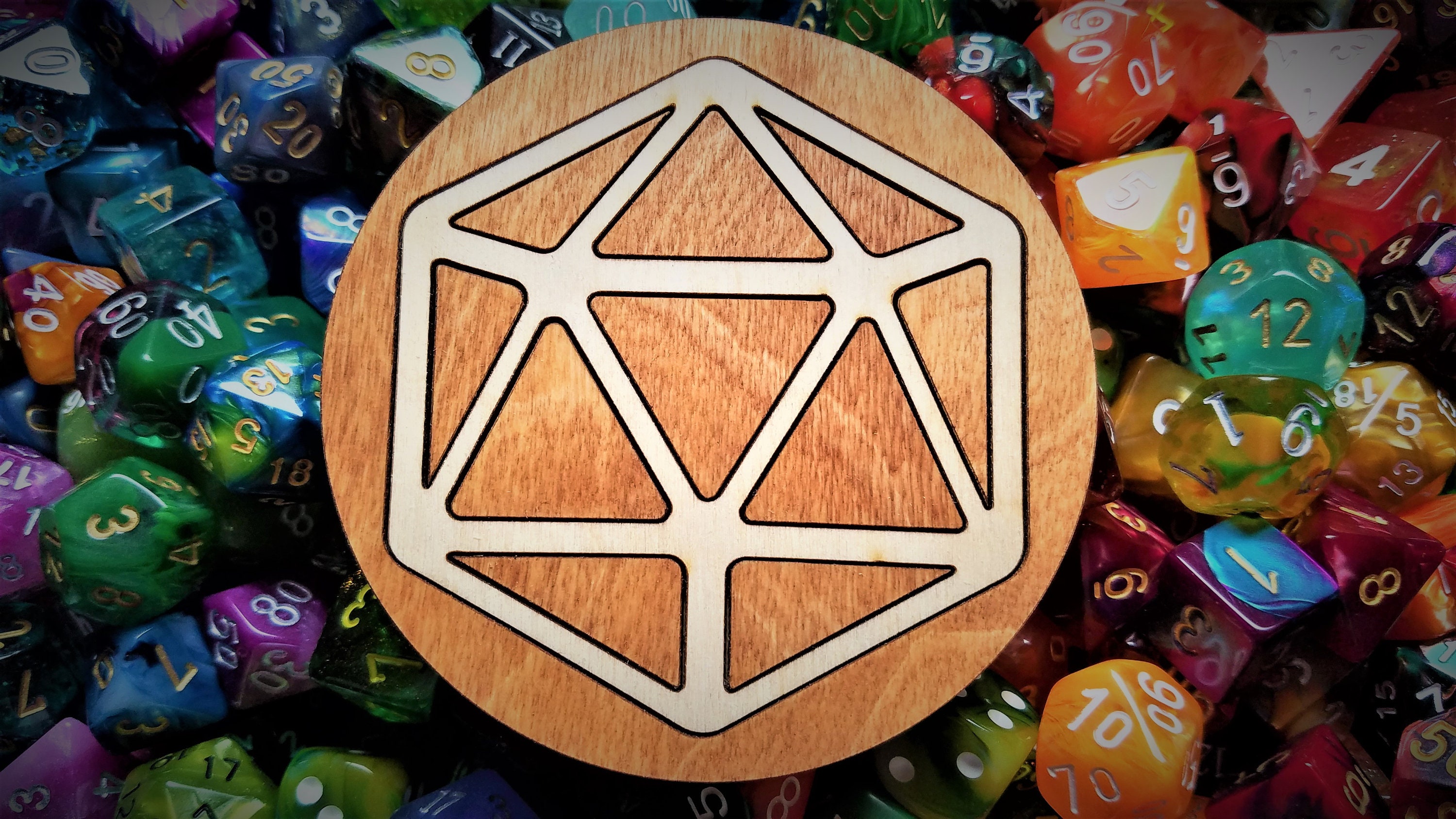 D20 Wood Inlay Coaster Set of Four Tabletop Gaming TTRPG Etsy