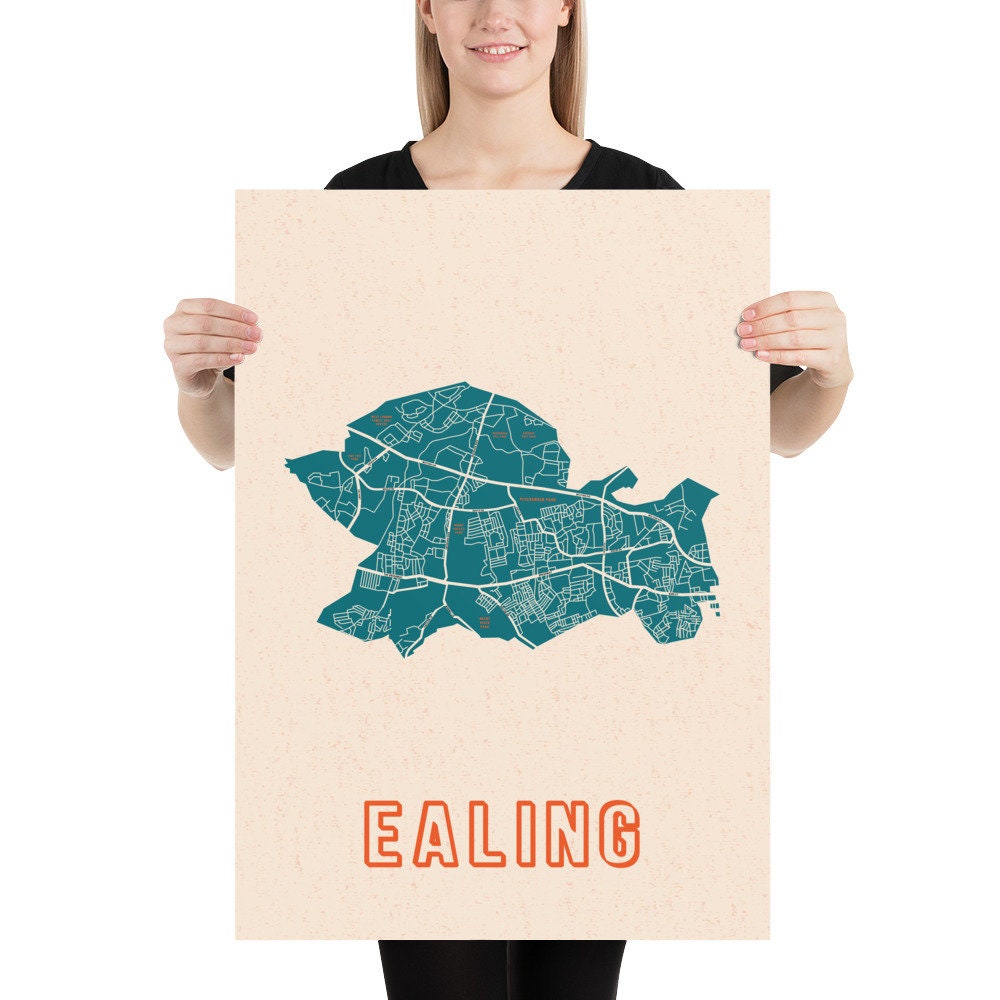 Ealing Map Print // Map of Ealing Print // Digital Prints // Etsy