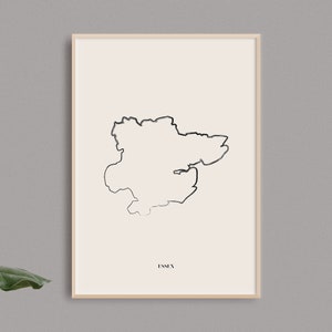 Essex Map Print // English County Print // Essex Art  // Essex Map // Digital Prints // Home Decor // UK Wall Art