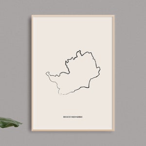 Hertfordshire Map Print // English County Print // Hertfordshire Art // Hertfordshire Map // Digital Prints // Home Decor // UK Wall Art