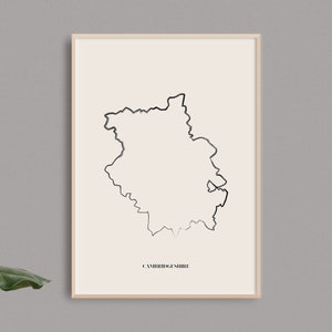 Cambridgeshire Map Print // English County Print // Cambridgeshire Art  // Cambridgeshire Map // Digital Prints // Home Decor // UK Wall Art