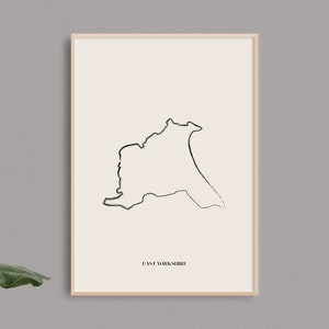 East Yorkshire Map Print // English County Print // East Yorkshire Art // East Yorkshire Map // Digital Prints // Home Decor // UK Wall Art