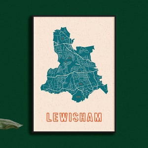 Lewisham Map Print // Map of Lewisham Print // Digital Prints // London Map // London Borough Print // London District // British Wall Art