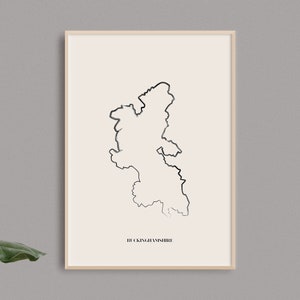 Buckinghamshire Map Print // English County Print // Buckinghamshire Art  // Buckinghamshire Map // Digital Prints // UK Wall Art