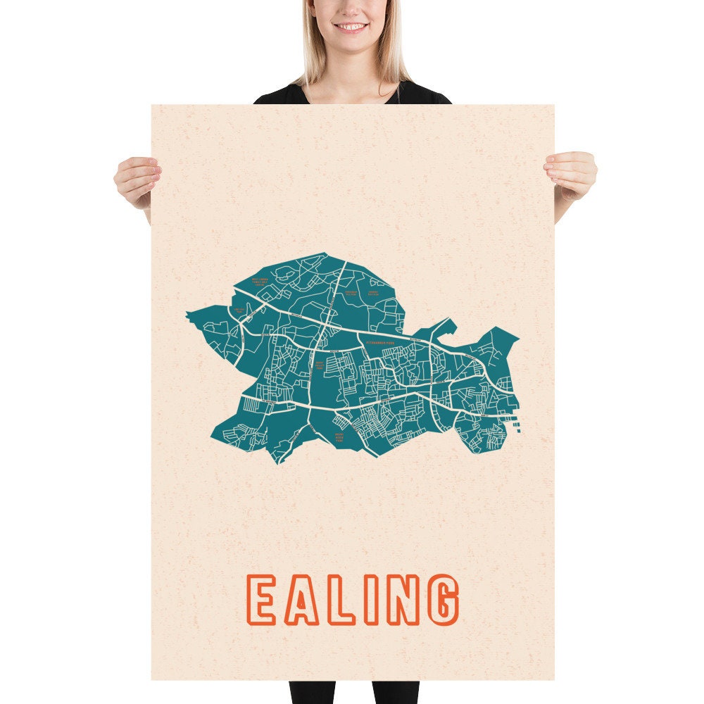 Ealing Map Print // Map of Ealing Print // Digital Prints // London Map