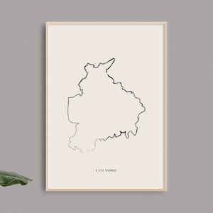 Lancashire Map Print // English County Print // Lancashire Art  // Lancashire Map // Digital Prints // Home Decor // UK Wall Art