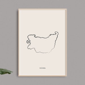 Suffolk Map Print // English County Print // Suffolk Art  // Suffolk Map // Digital Prints // Home Decor // UK Wall Art