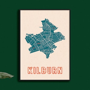 Kilburn Map Print // Carte de Kilburn Print // Digital Prints // London Map // London Borough Print // London District // British Wall Art