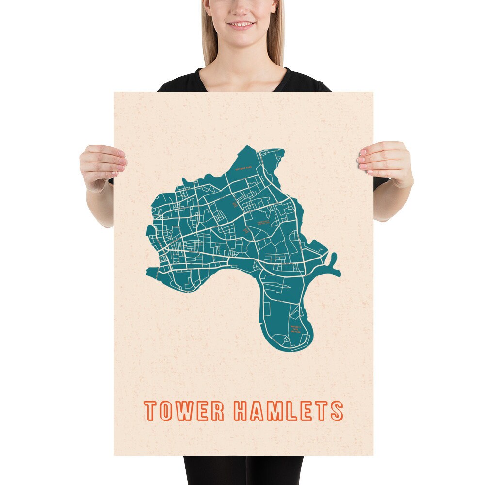 Tower Hamlets Map Print // Map of Tower Hamlets // Digital Prints