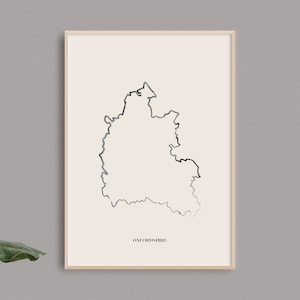 Oxfordshire Map Print // English County Print // Oxfordshire Art  // Oxfordshire Map // Digital Prints // Home Decor // UK Wall Art