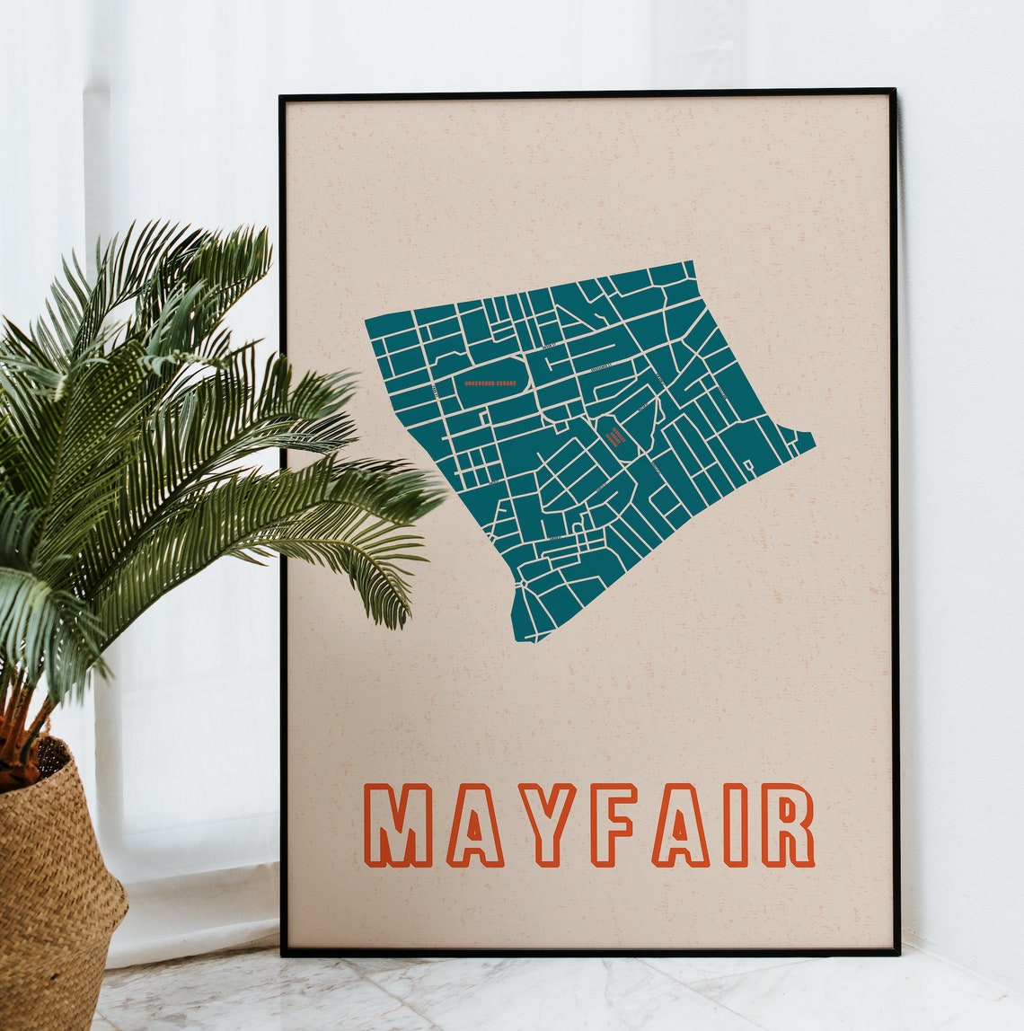 Mayfair Map Print // Map of Mayfair Print // Digital Prints // Etsy