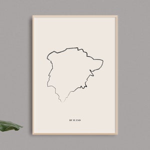 Rutland Map Print // English County Print // Rutland Art // Rutland Map // Digital Prints // Home Decor // UK Wall Art