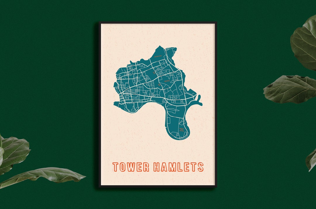 Tower Hamlets Map Print // Map of Tower Hamlets // Digital Prints