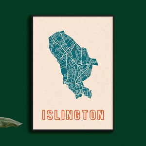 Islington Map Print // Kaart van Islington Print // Digital Prints // London Map // London Borough Print // London District // British Wall Art