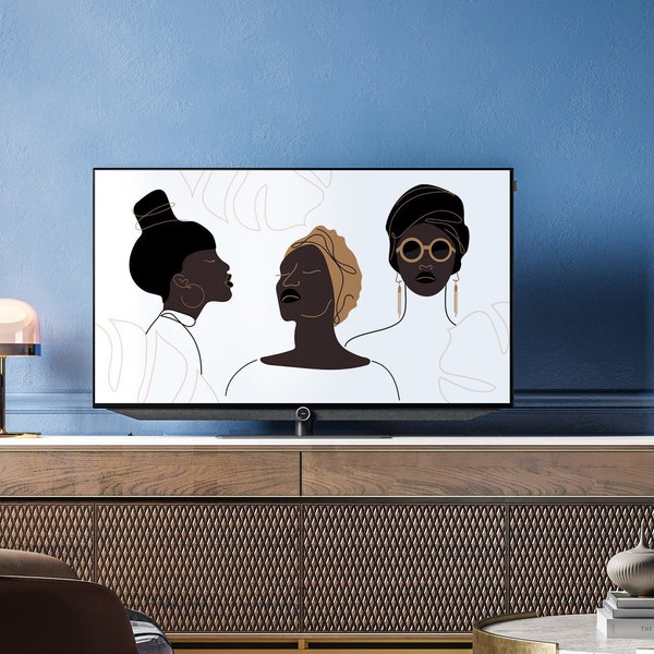 Afro latina black woman Samsung frame TV art 4k, African American art 4k tv frame, Extra large wall art abstract african art