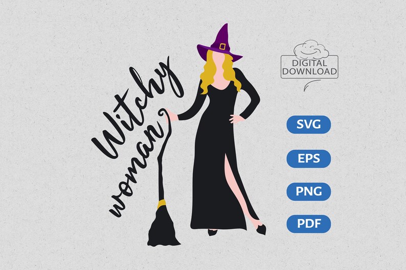 Download Witchy woman svg Sassy witch svg Halloween invitation | Etsy