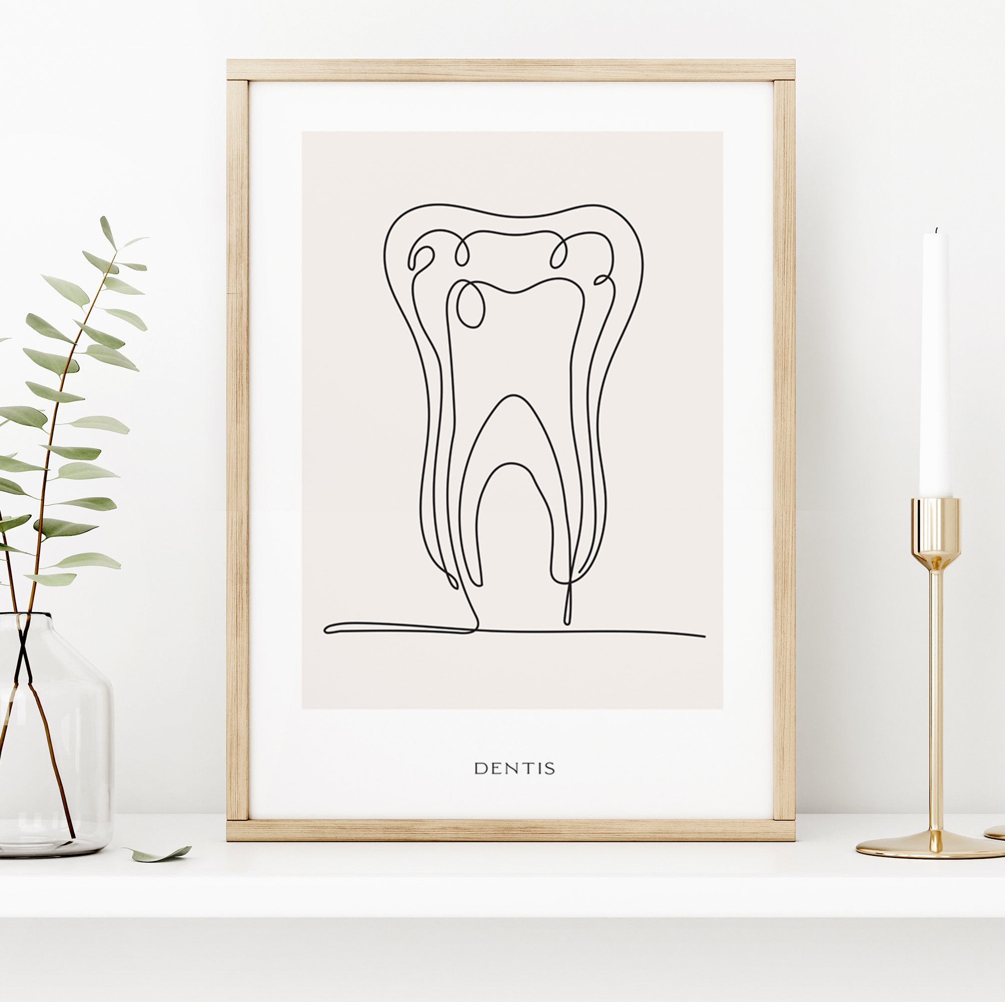 One Line Tooth Art Print Dental Art Work Minimalist Set of 3 Etsy