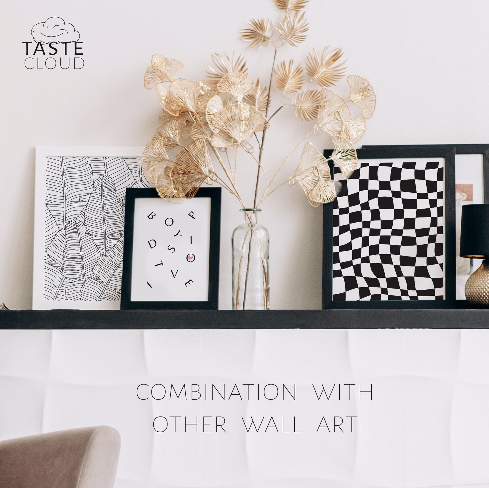 Black and white checkered wall art. Queer art digital print. Etsy