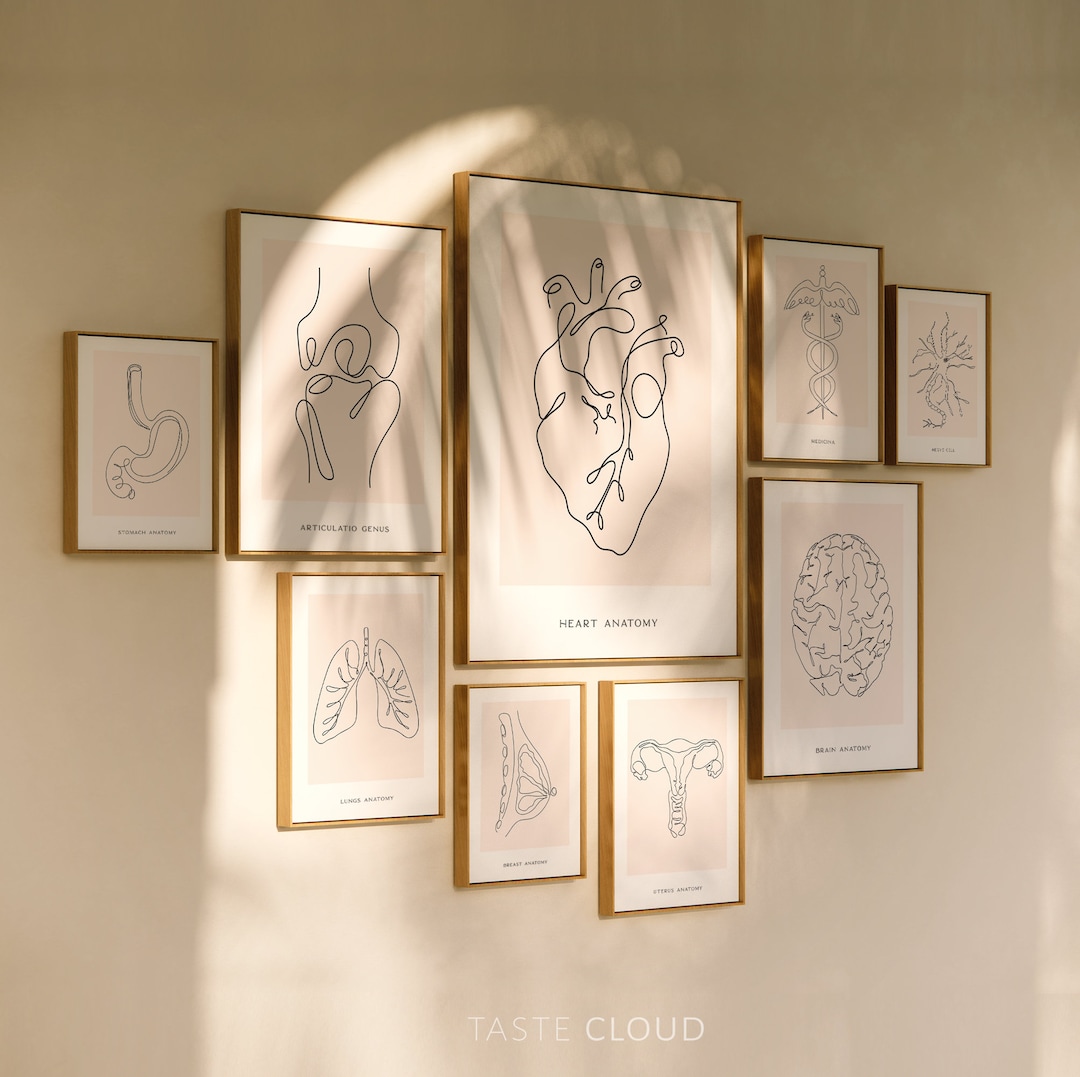Medical Wall Art Set of 9 Prints Digital Download, Doctor Office Decor ...