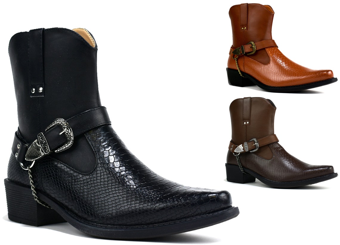 Men's Cuban Heel Cowboy Boots Etsy Canada