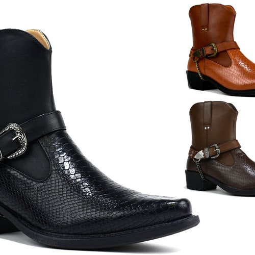 Men's Cuban Heel Cowboy Boots Etsy