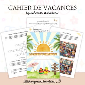 Cuaderno de actividades de vacaciones para el profesor | Regalo imprimible de fin de curso para el profesor | Agradecimiento de fin de curso | Regalo para el profesor