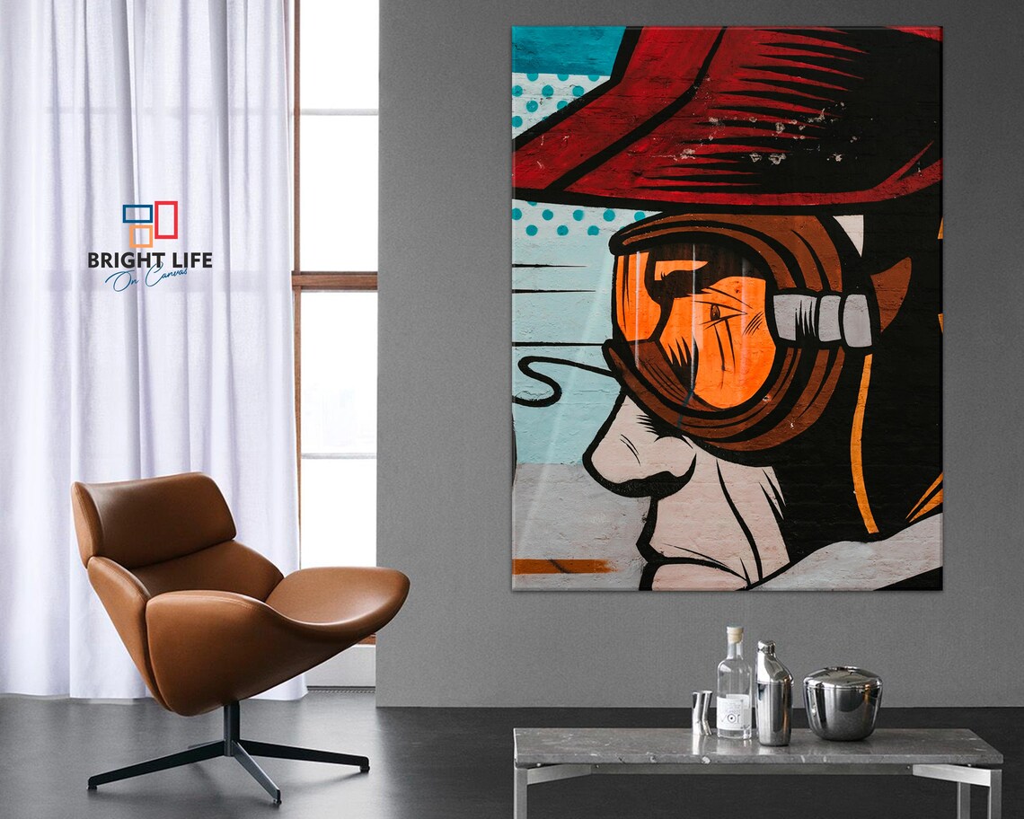 Street Art canvas print Graffiti Man wall art print Modern | Etsy