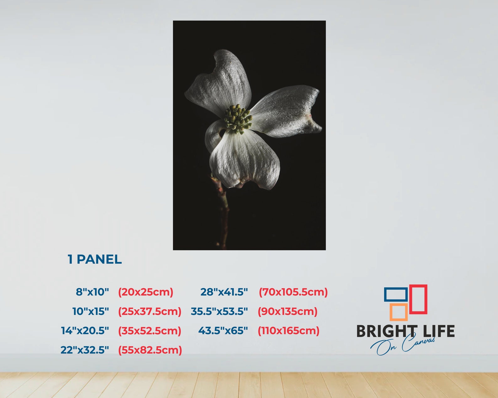 White Flower canvas print Black white canvas wall art Flower Etsy