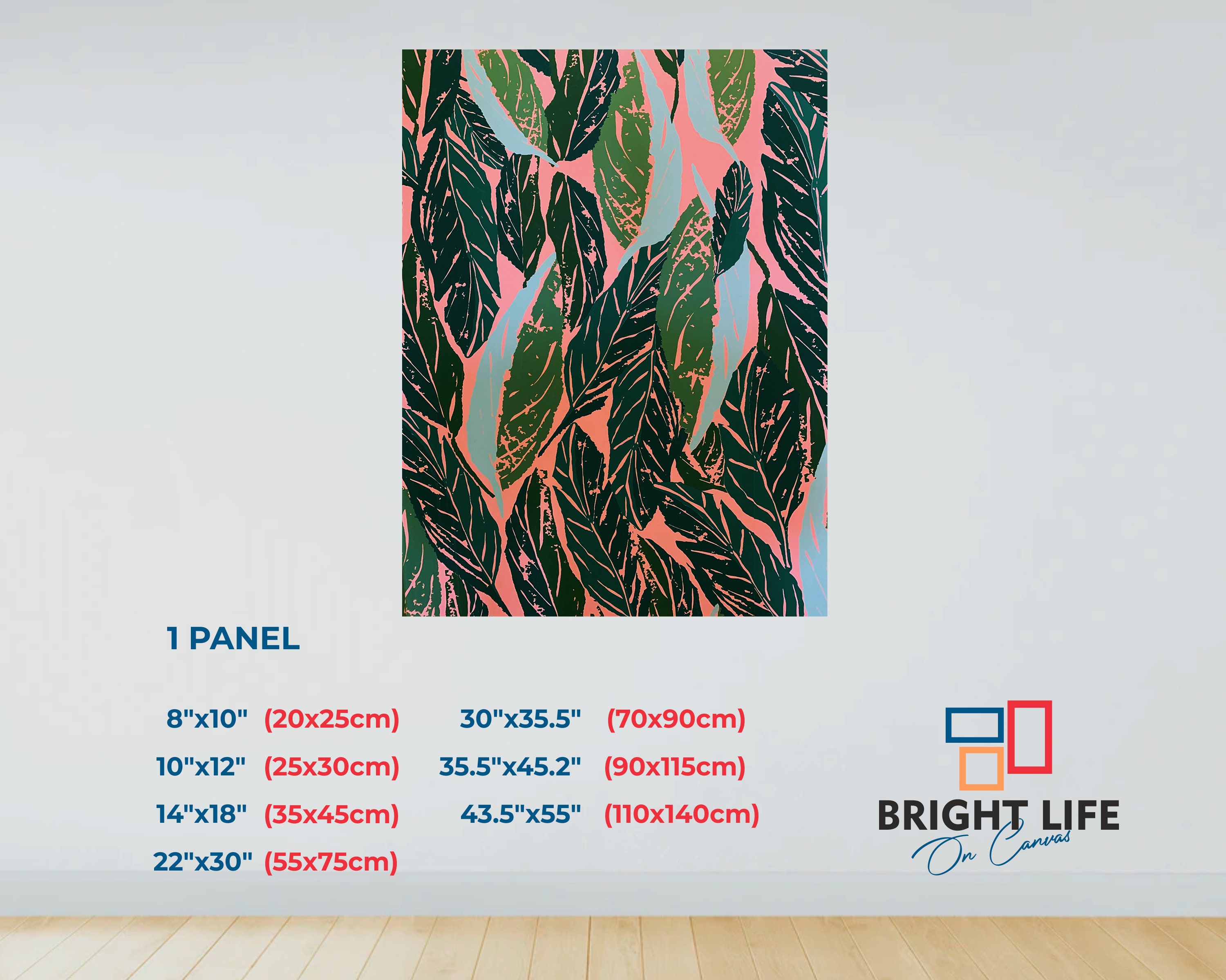 Colorful Leaf Canvas Print Green Botanical Wall Art Floral | Etsy