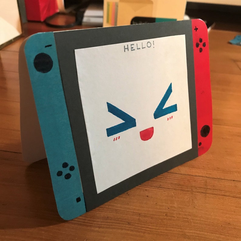 Chibi / Emoji Nintendo Switch Blank Greeting Card Etsy