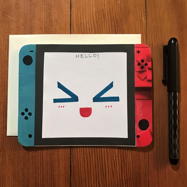 Chibi / Emoji Nintendo Switch Blank Greeting Card Etsy