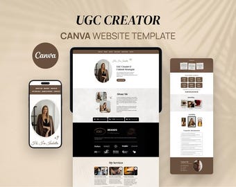 UGC Creator Website Template, Canva Landing Page for Social Media Manager, Life Coach