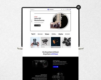 Camera WordPress Theme for Online Shop, WooCommerce Website Template Design, eCommerce Photography Store