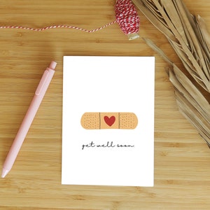 Carte de vœux mignonne Get Well Soon Maladie avec du plâtre