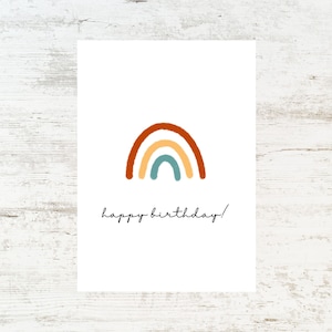 Carte de vœux Anniversaire Arc-en-ciel Minimaliste