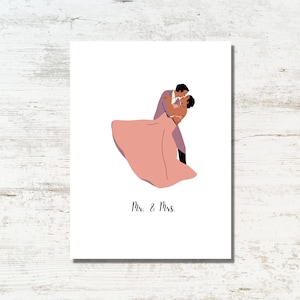 Biglietto d'auguri minimalista per matrimonio di una coppia di sposi - Mr. & Sig.ra.