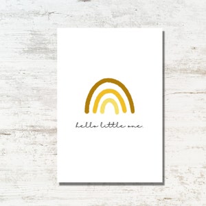 Carte de voeux de naissance minimaliste Arc-en-ciel