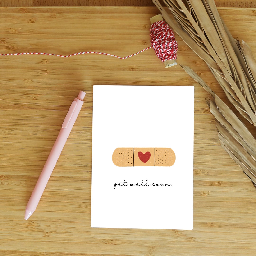 Cute Greeting Card Get Well Soon Disease With Plaster - Etsy