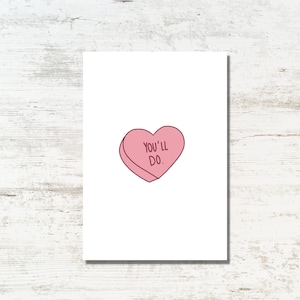 Grappige Wenskaart Liefde Valentijnsdag met Hart - Grappige Wenskaart met Snoephart - Jubileum Liefde Kaart
