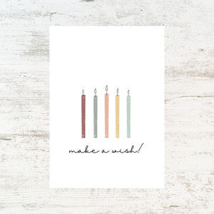 Tarjeta de felicitación minimalista Cumpleaños con velas - Cumpleaños para adultos