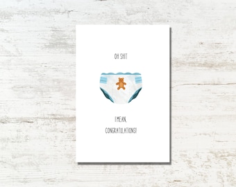 Funny Greeting Card Pregnancy with Diaper