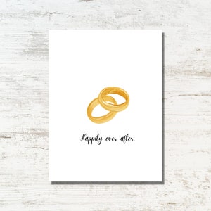 Minimalistische Wenskaart Bruiloft Getrouwd met Ringen