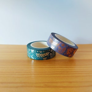 Witchy Crystals Washi Tape with Foiling - Washi Tapes with Mystical Pattern
