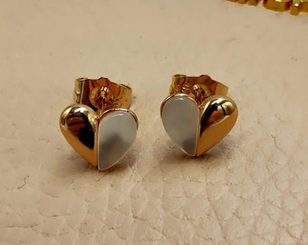 Gold Heart Stud Earrings, Dainty Stud Earrings, Valentine's Day Gift For Her, Mom's Gift, Anniversary Gift For Her, Sweet 16 Gift