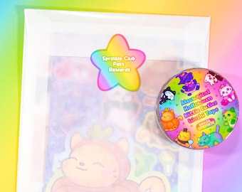 Past Sprinkle Club Grab Bag ~ Oct 2024 Halloween Cat Rewards ~ Limited Edition Stationery Set:- Print, Stickersheet, Stickers and Washi Tape
