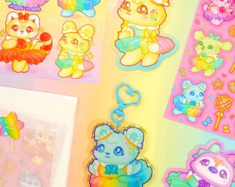 Past Sprinkle Club Grab Bag ~ Last Remaining Jan 2025 Rewards ~ Limited Edition Magical Girl Stationery Set with Print Stickers and Keychain
