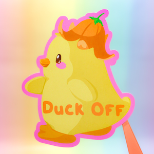 Süße Ente Off Pun Aufkleber ~ Ente mit Blumenmütze ~ Gestanzte Aufkleber ~ Kawaii Matte Küken Aufkleber ~ Bujo Briefpapier ~ Penpal Aufkleber ~ Chonky ~